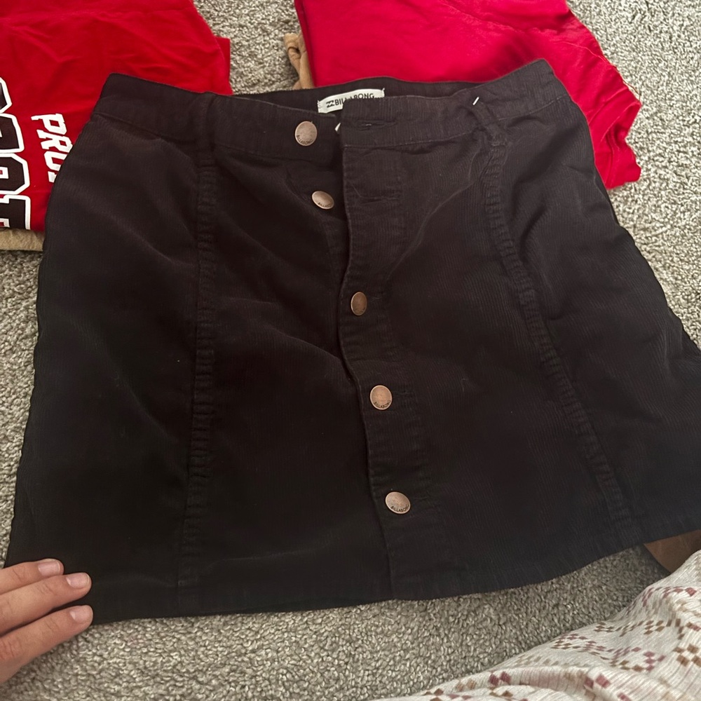 Billabong Black Corduroy Mini Skirt